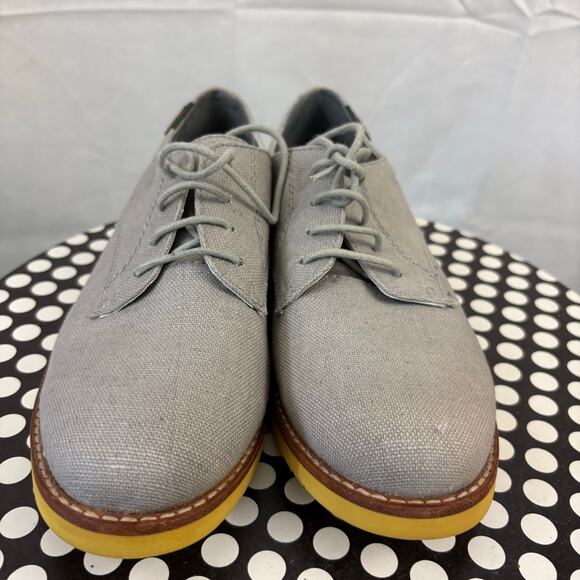 GH Bass Canvas Elly-2 Oxfords Shoes Gray Yellow Soles Women’s 7 M - Picture 7 of 7
